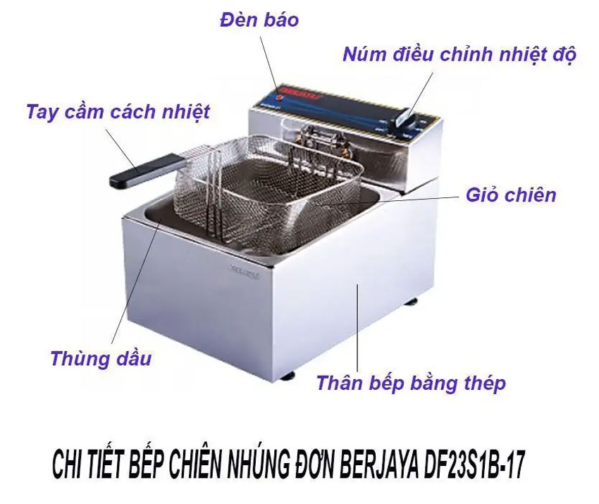 Đánh giá bếp chiên nhúng điện đơn Berjaya DF23S1B-17