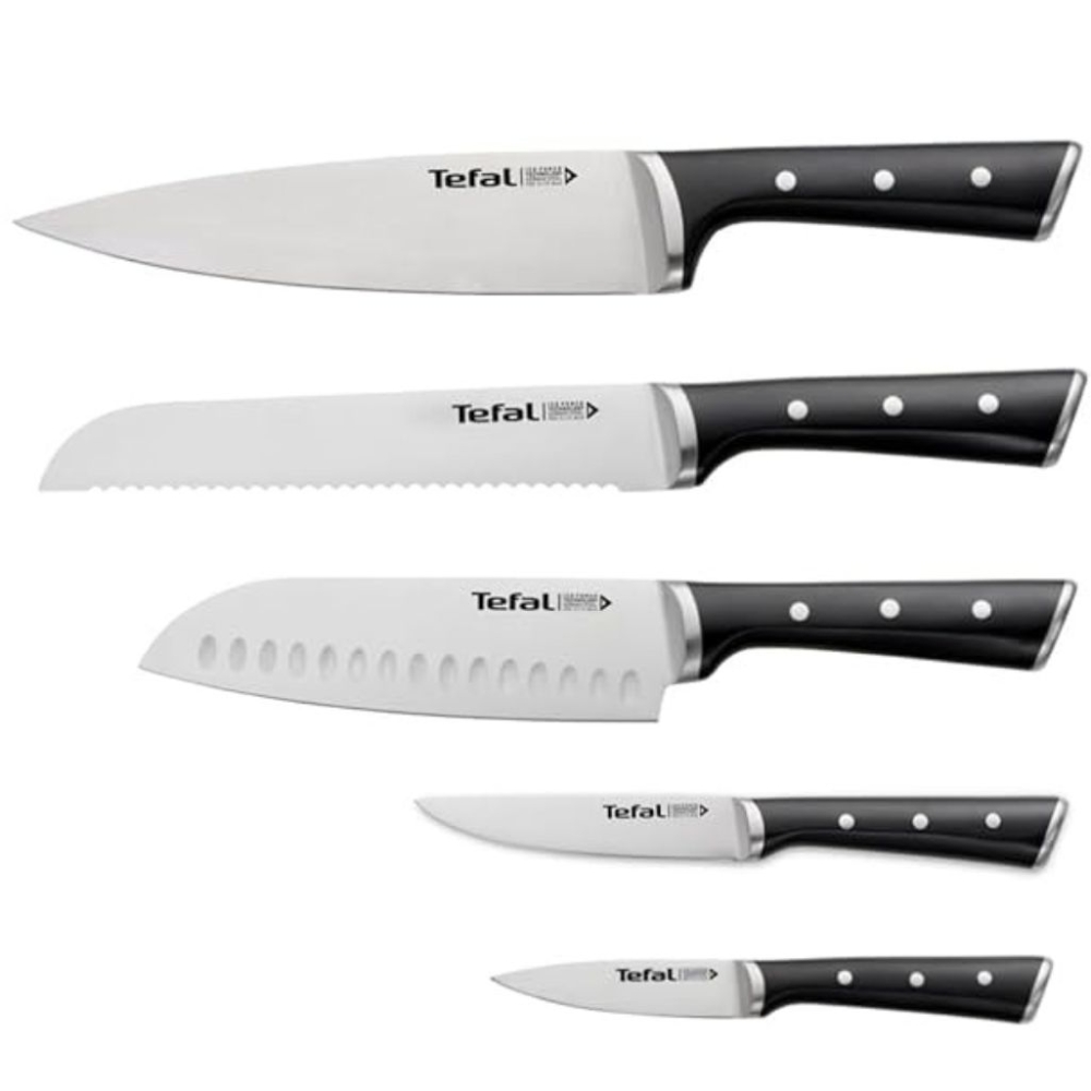 Bộ dao thép Đức 5 món kèm kệ để dao Tefal K232S574 - Hàng chính hãng