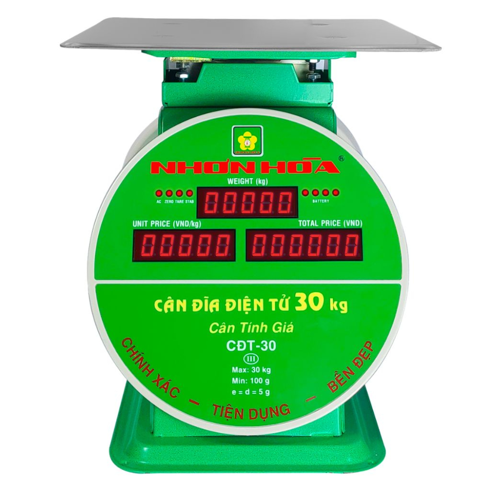 Cân bàn điện tử Nhơn Hòa 30kg CĐT-30 - Hàng chính hãng