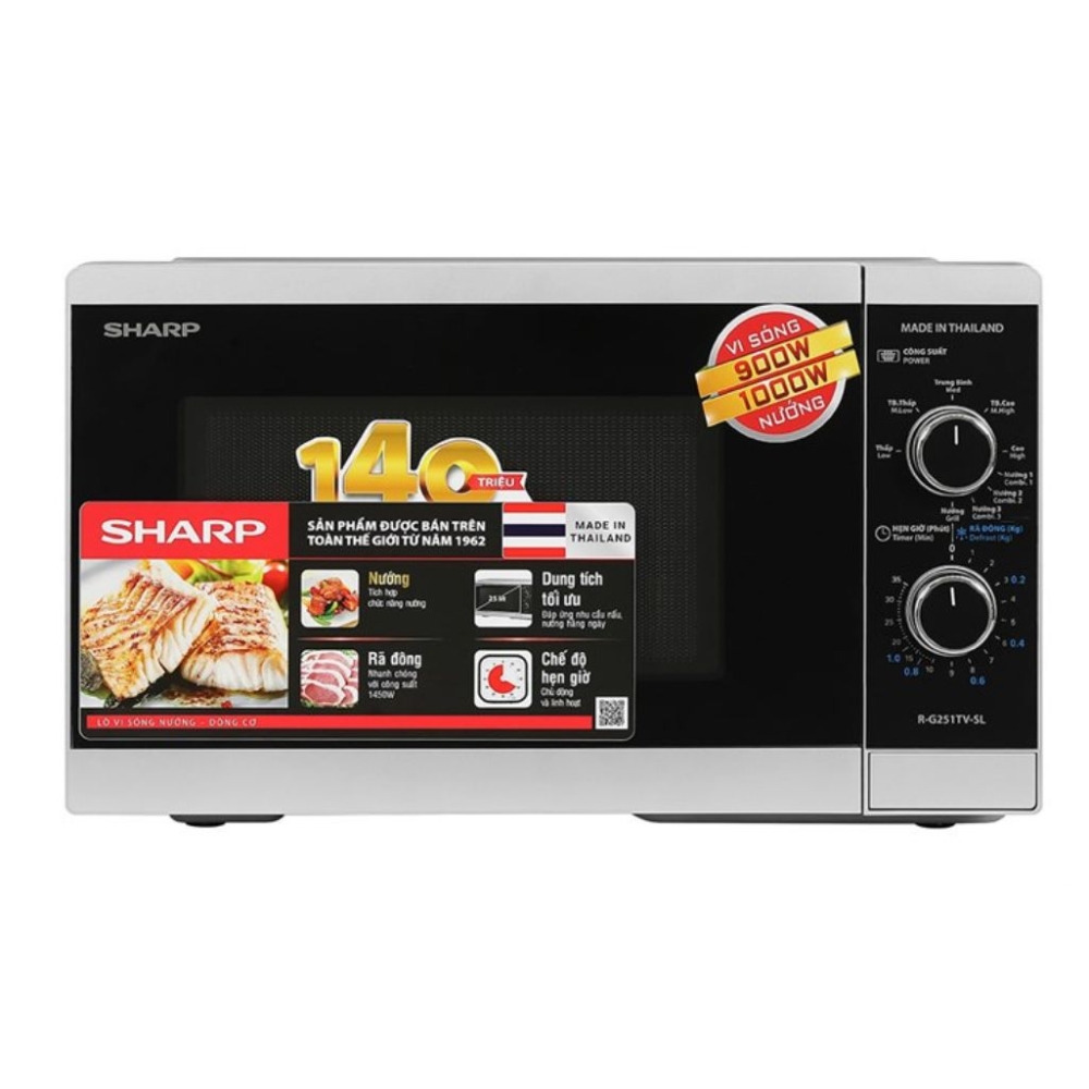 Lò vi sóng có nướng 25L Sharp R-G251TV-SL - Hàng chính hãng