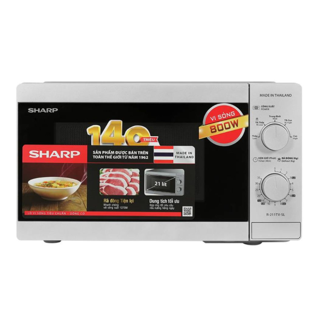 Lò vi sóng Sharp R-211TV-SL 21 lít  - Hàng chính hãng