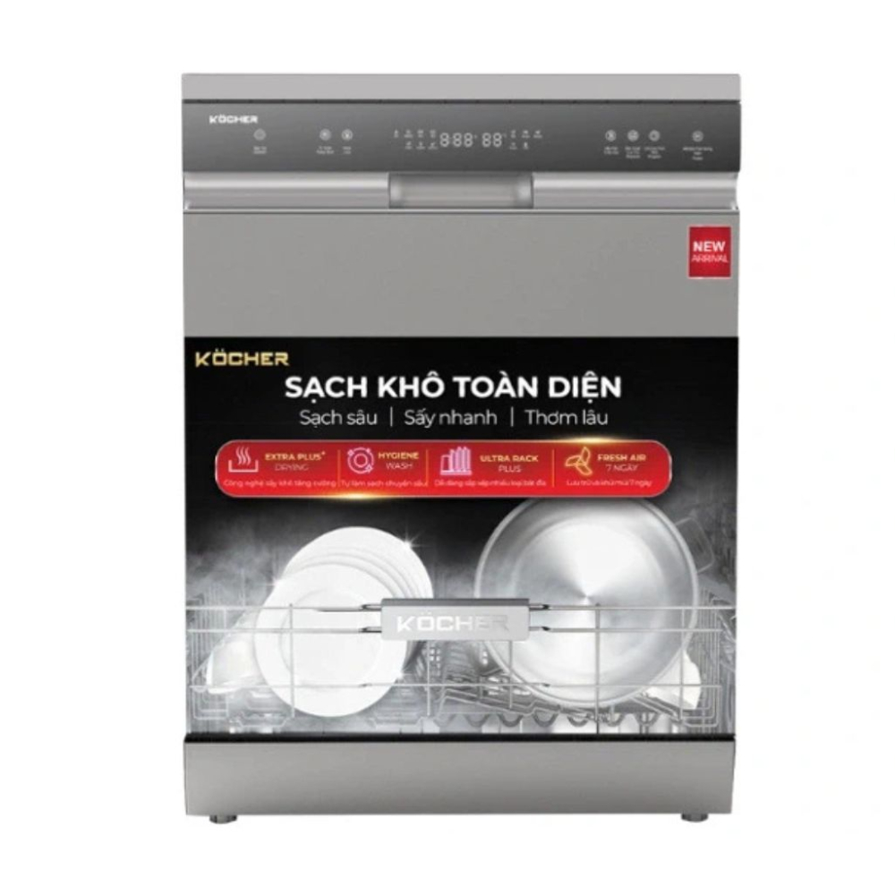 Máy rửa bát độc lập Kocher KDEU-X15S - Hàng chính hãng