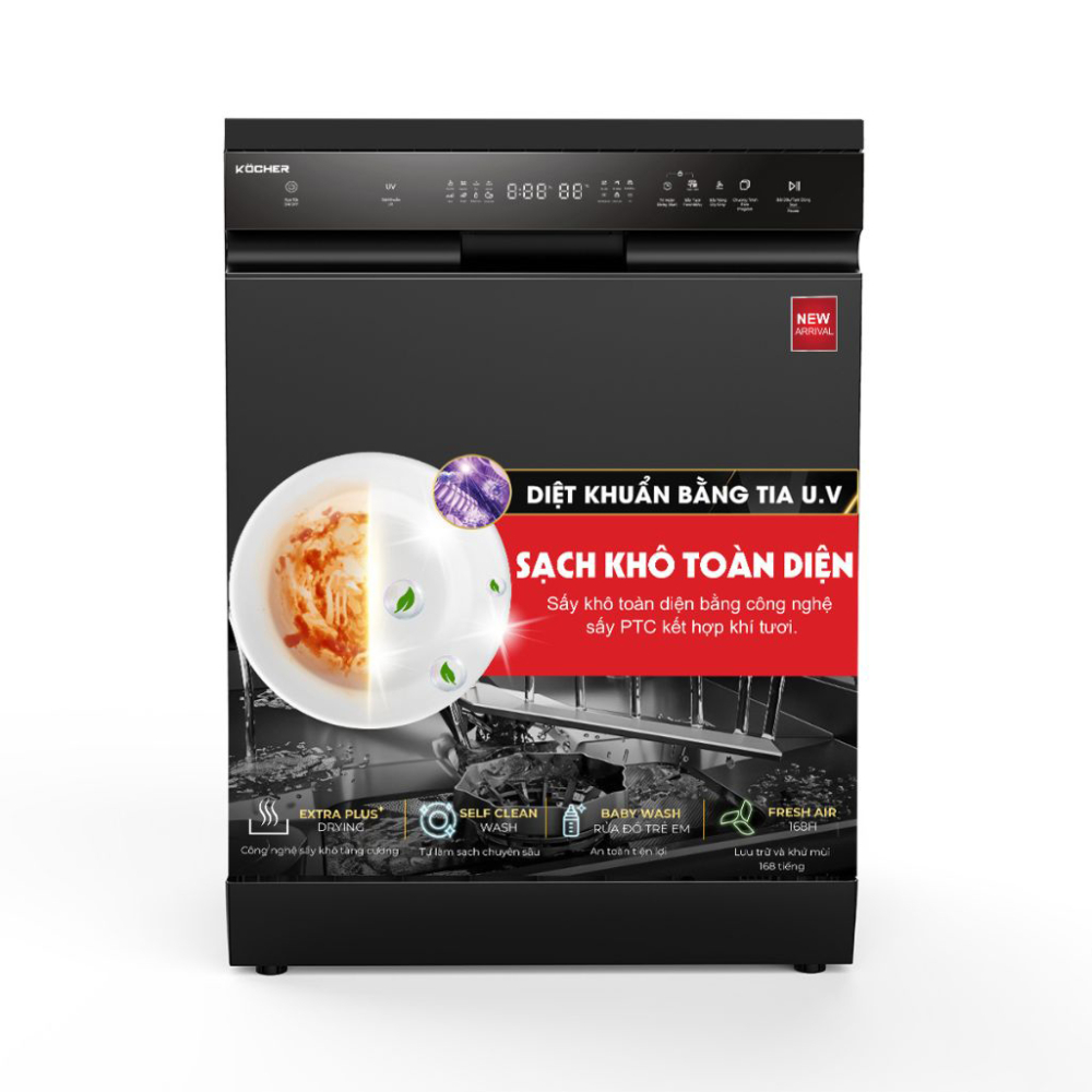 Máy rửa bát Kocher KDEU-X16B - Hàng chính hãng