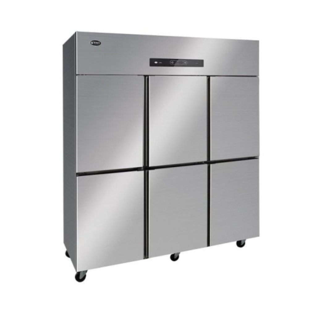 Tủ đông mát 6 cánh inox 2 ngăn lạnh trực tiếp Oucboll BCD-1800 - 990 lít - tổng quan