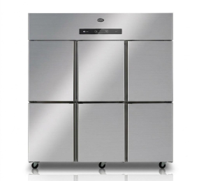 Tủ đông mát 6 cánh inox 2 ngăn lạnh trực tiếp Oucboll... - Hàng chính hãng