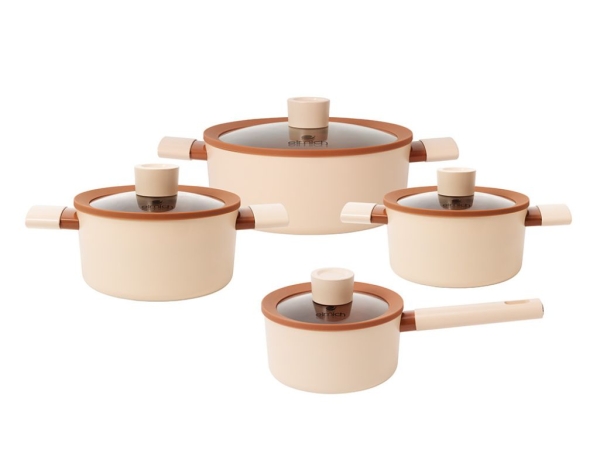 Bộ nồi chống dính Ceramic Elmich Mocha EL5243MC04 - Hàng chính hãng